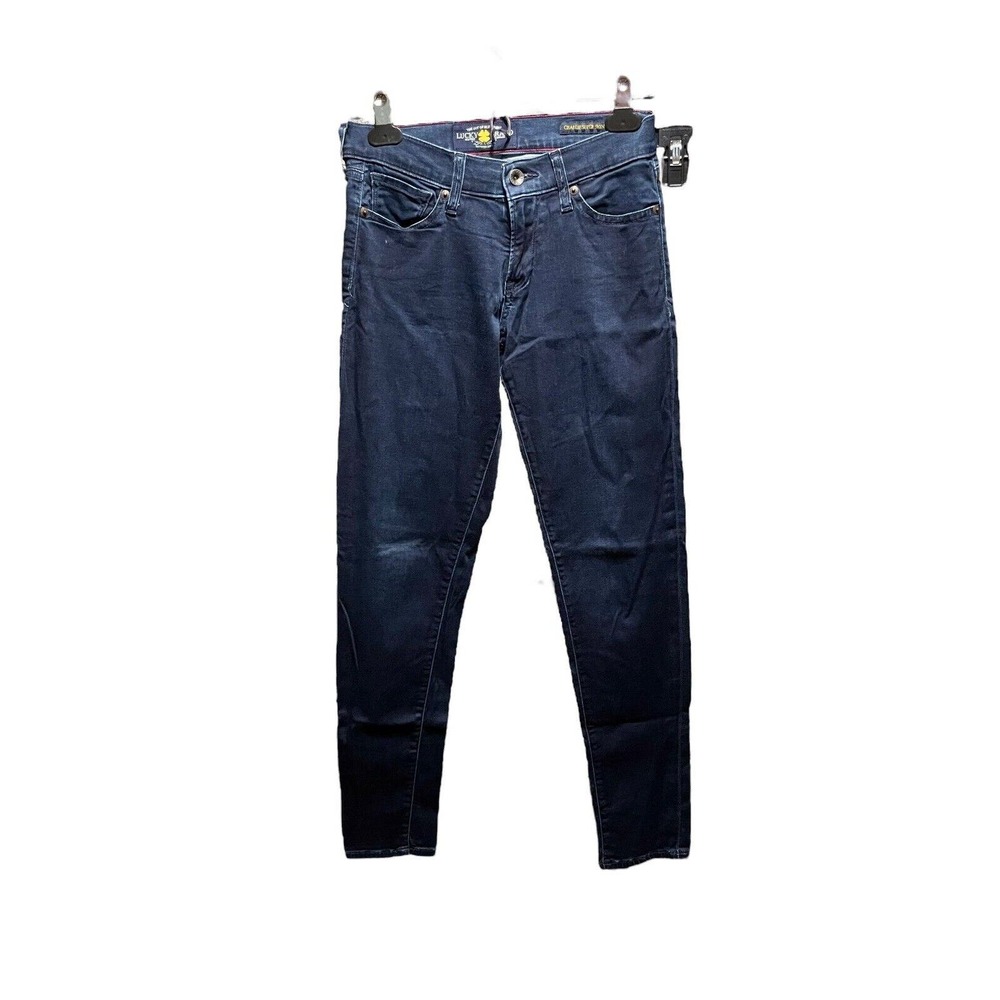Lucky Brand Womens Jeans 4/27 Charlie Skinny Dark Wash Pants 29”Inseam Stretch